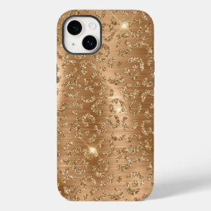 Gold Glam Glitter Leopard Print Case-Mate iPhone 14 Plus Case