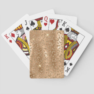 Gold Glam Glitter Leopard Print Playing Cards