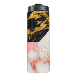 Gold Glam Glitter Marble Thermal Tumbler