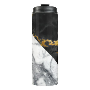 Gold Glam Glitter Marble Thermal Tumbler