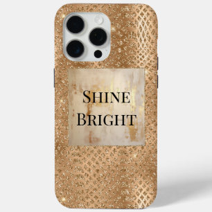 Gold Glam Glitter Snake Skin iPhone 15 Pro Max Case