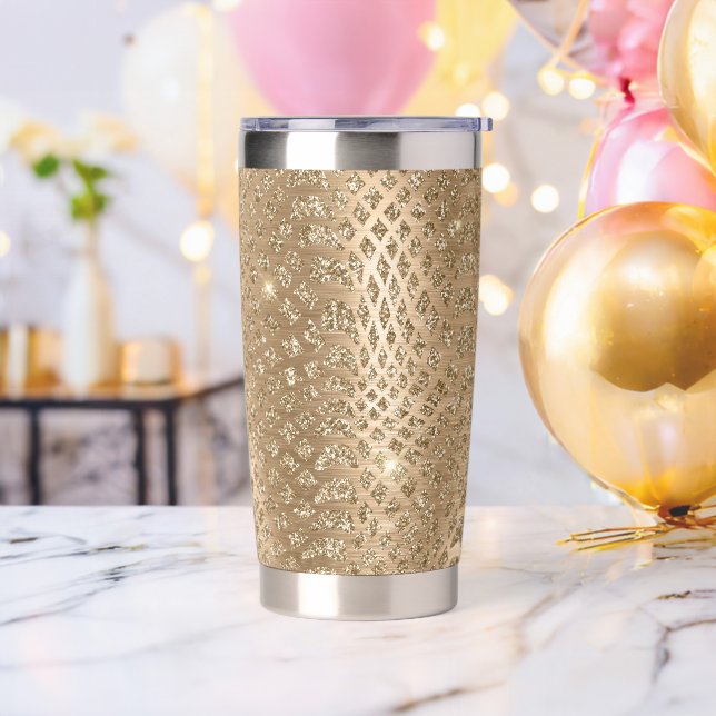 Gold Glam Glitter Snake Skin Insulated Tumbler (Bachelor Party)