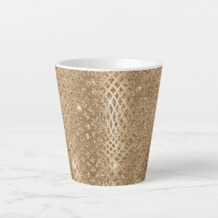 Gold Glam Glitter Snake Skin Latte Mug