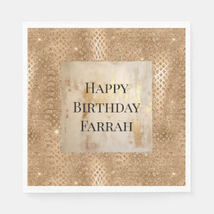 Gold Glam Glitter Snake Skin Napkin