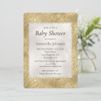 Gold Glam Glitzy Glitter Leopard Baby Shower