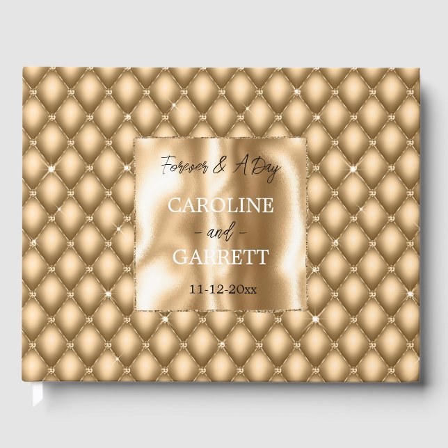 Gold Glam Glitzy Jewel Guest Book (Front)