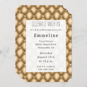 Gold Glam Glitzy Jewel Invitation