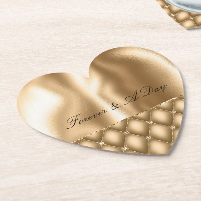 Gold Glam Glitzy Jewel Paper Coaster (Angled)