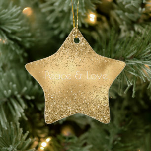 Gold Glam Glitzy Sparkle Glitter Ceramic Tree Decoration