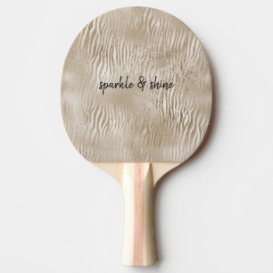 Gold Glam Glitzy Zebra Print Ping Pong Paddle