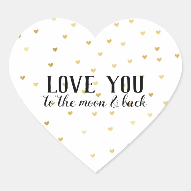 Gold Glam Hearts Love Heart Sticker (Front)
