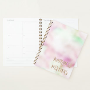 Gold Glam Mint Pink Tie Dye Kindness Matters Heart Planner