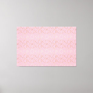 Gold Glam on pink XOXO Canvas Print