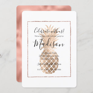 Gold Glam Pineapple Invitation