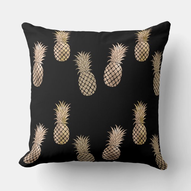 Gold Glam Pineapples Cushion (Front)