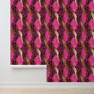 Gold Glam Pink Leopard Animal  Wallpaper