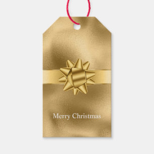 Gold Glam Ribbon and Bow Christmas Gift Tags