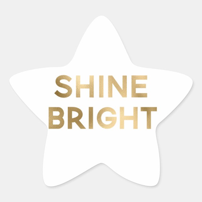 Gold Glam Shine Bright Christmas Star Sticker (Front)