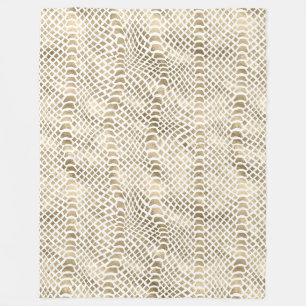 Gold Glam Snake Skin Fleece Blanket