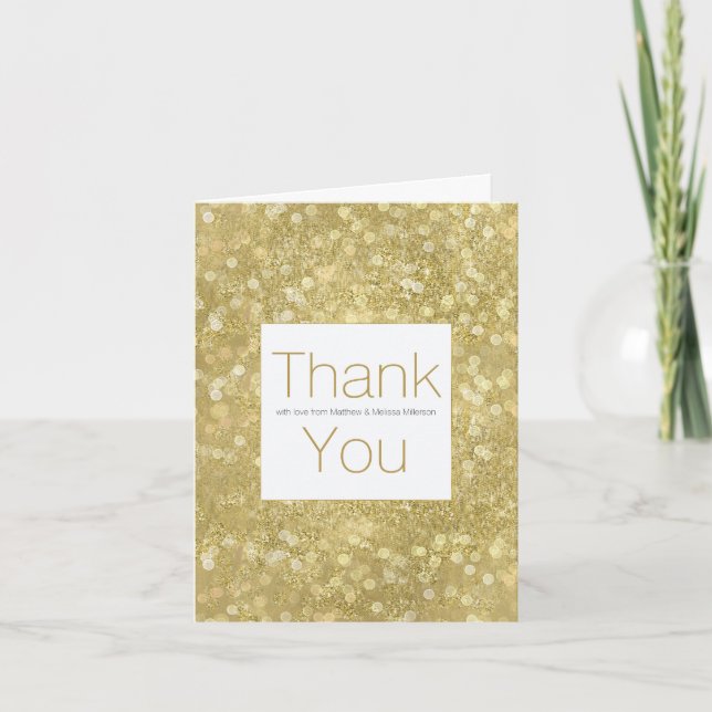 Gold Glam Sparkle Bokeh Personalised Thank You (Front)