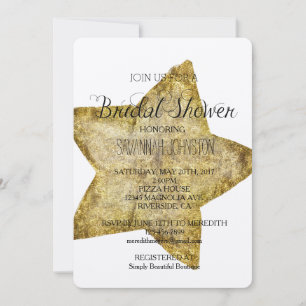 Gold Glam Star bridal shower Invitation