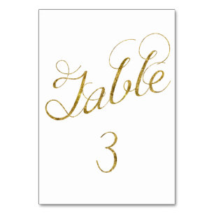Gold Glam table 3 number Table Number