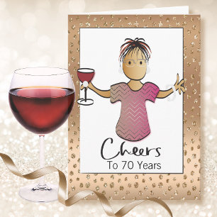 Gold Glamorous 70th Birthday Card for Her
