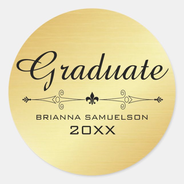 Gold Glamour Graduation Sticker (Front)
