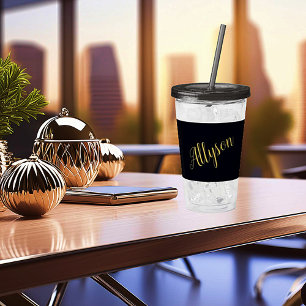 Gold glamour personalised acrylic tumbler