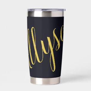 Gold glamour personalised    insulated tumbler