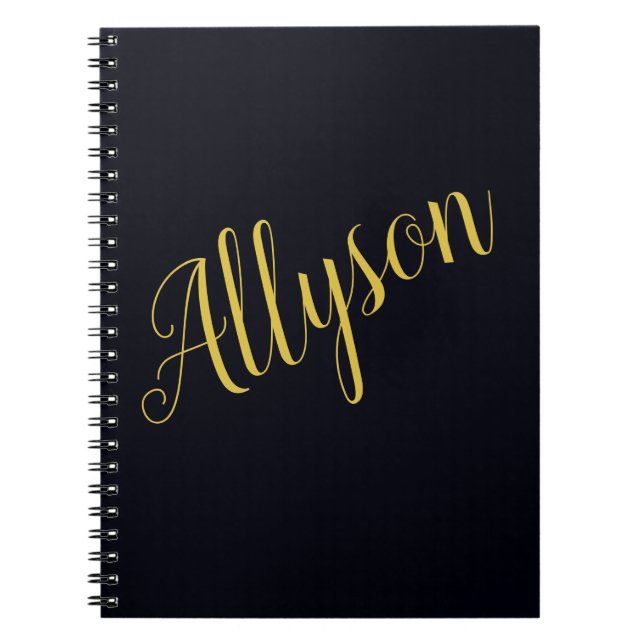 Gold glamour personalised notebook (Front)
