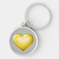 Gold glass heart keychain