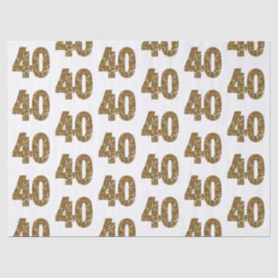 Gold Glitter 40th Birthday Tissue Paper