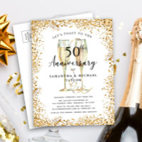 Gold Glitter 50th Wedding Anniversary