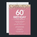 Gold Glitter 60th Birthday Party Invitation<br><div class="desc">Elegant Faux gold glitter with shimmering confetti highlights on the top and bottom border. All text is adjustable and easy to change for your own party needs. Great elegant 60th birthday template design.</div>