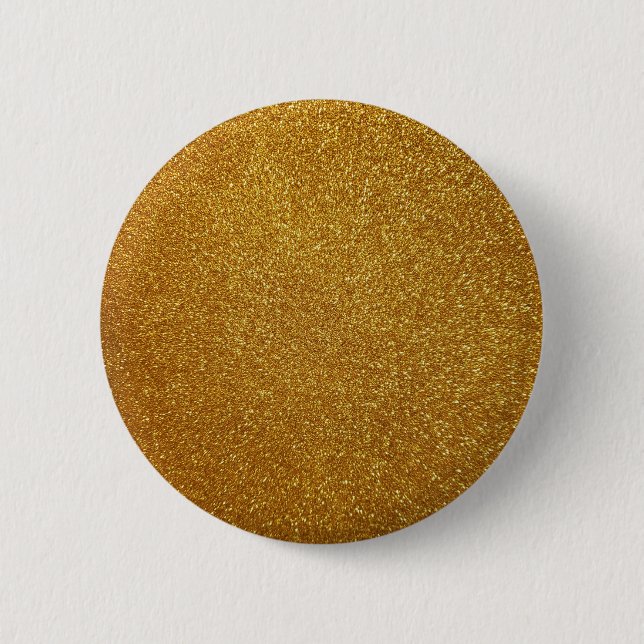 Gold glitter 6 cm round badge (Front)