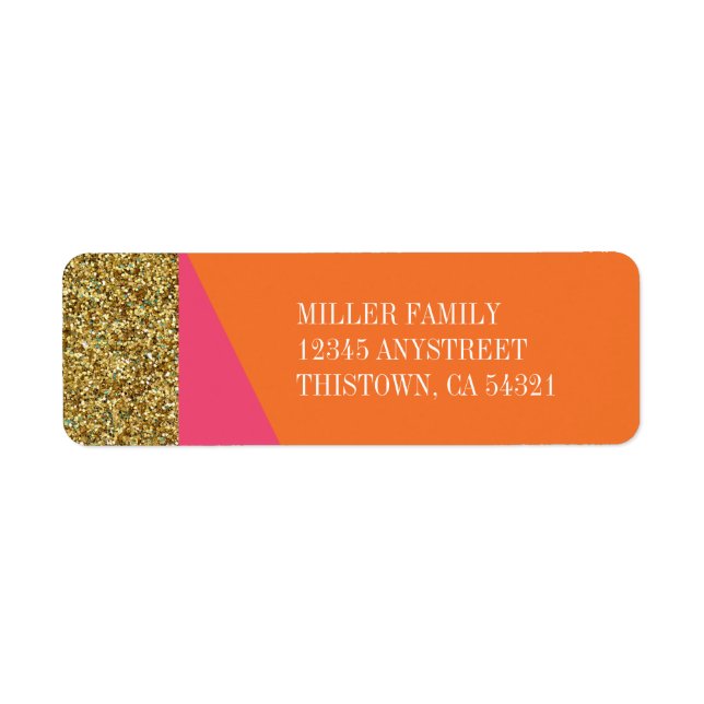 Gold Glitter Address Labels (Front)