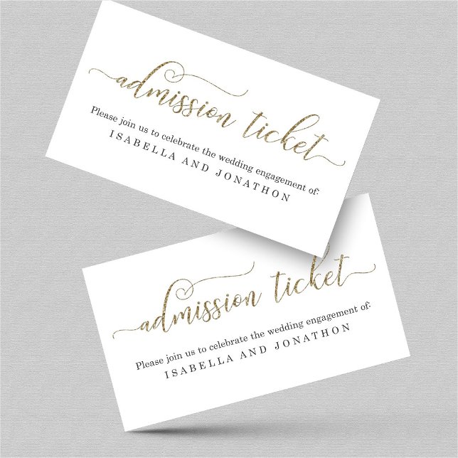Gold Glitter Admission Ticket Enclosure Card (Creator Uploaded)