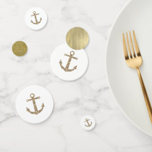 Gold Glitter Anchor Nautical Beach Tropical Party Confetti