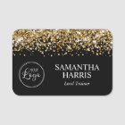 Gold Glitter and Black Logo