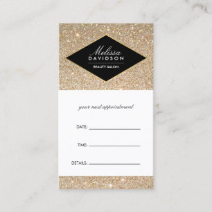 Gold Glitter and Glamour Beauty Appointment Card