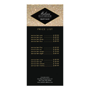 Gold Glitter and Glamour Beauty Rack Card
