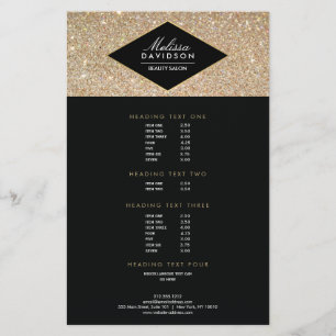 Gold Glitter and Glamour Beauty Salon Flyer