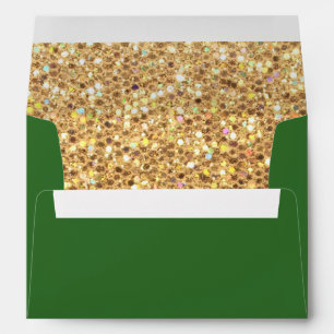 Gold Glitter and Green Envelopes