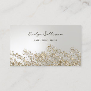 gold glitter and pearlescent foil business card