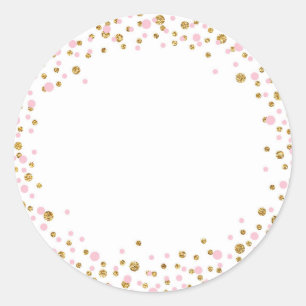 Gold Glitter and Pink Sprinkle Label