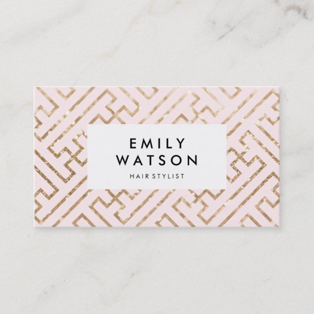 Gold glitter and pink Stylish Business Cards (Front)