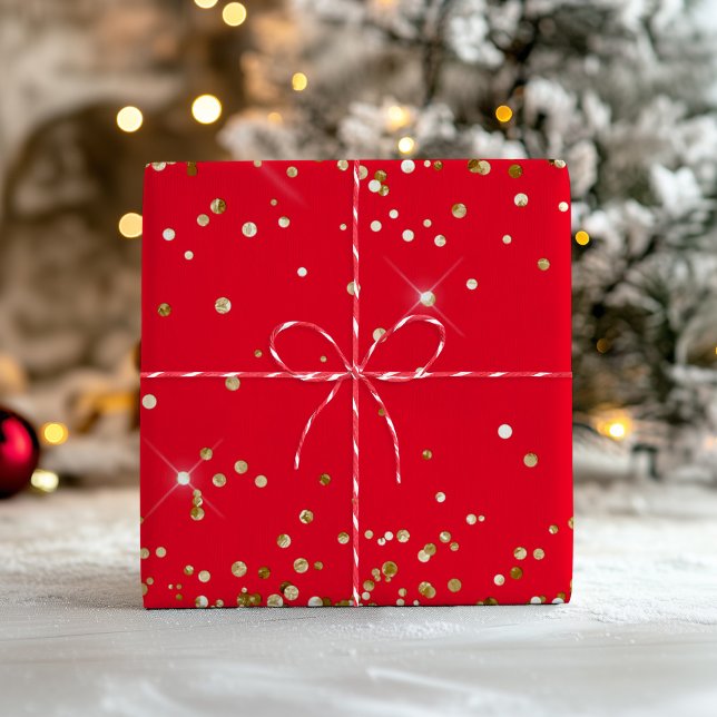 Gold Glitter and Red Wrapping Paper Sheet (Gold Glitter and Red Wrapping Paper Sheets)