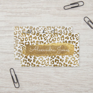 Gold Glitter and Sparkle Animal Print Business Card