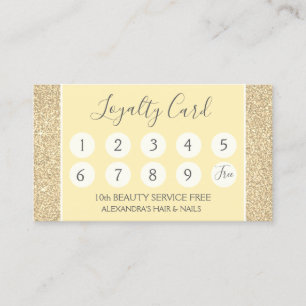 Gold Glitter and Sparkle Girly Loyalty Punch Card